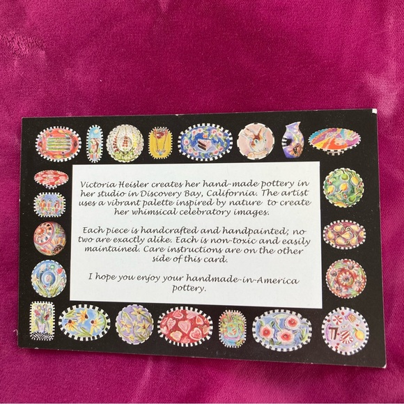 Handmade Ceramic Serving Tray 12.5”x5.5” original design Cat and Heart Design - Picture 11 of 12